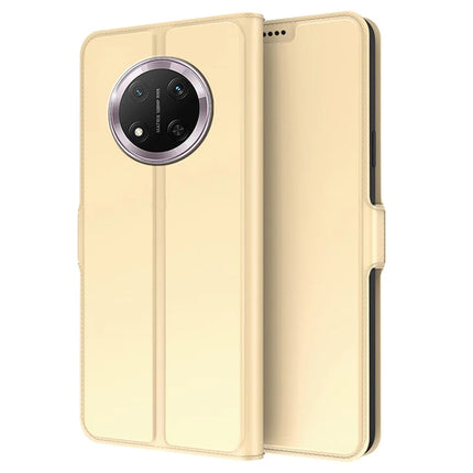 Phone Case For Honor Magic7 Lite 5G / X9c 5G / X60 Pro 5G Shockproof TPU Inner Shell Leather Cover Card Slot - Gold