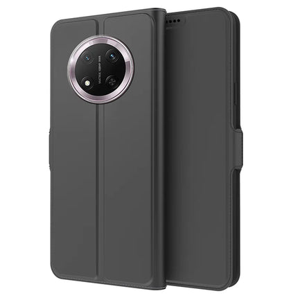 Phone Case For Honor Magic7 Lite 5G / X9c 5G / X60 Pro 5G Shockproof TPU Inner Shell Leather Cover Card Slot - Black