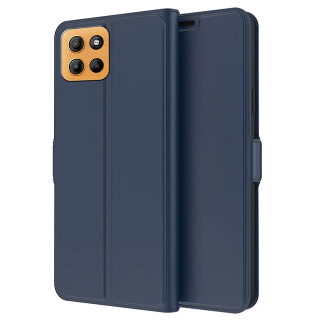For Motorola Moto G15 4G Case Shockproof TPU Inner Shell Leather Phone Cover Card Slot - Blue
