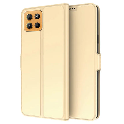 For Motorola Moto G15 4G Case Shockproof TPU Inner Shell Leather Phone Cover Card Slot - Gold