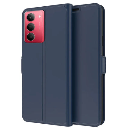 For Realme 14x 5G / V60 Pro Case Shockproof TPU Inner Shell Leather Phone Cover Card Slot - Blue