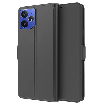 For Realme Neo7 5G Case Shockproof TPU Inner Shell Leather Phone Cover Card Slot - Black