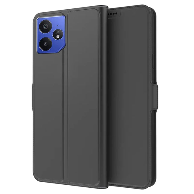 For Realme Neo7 5G Case Shockproof TPU Inner Shell Leather Phone Cover Card Slot - Black