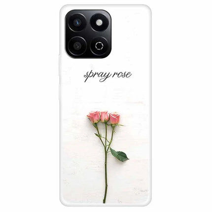 TPU Phone Case For Honor Play 60 Plus 5G  /  200 Smart 5G  /  Play 9T  /  X7c 4G Pattern Printing Soft Protective Cover - Three Flowers