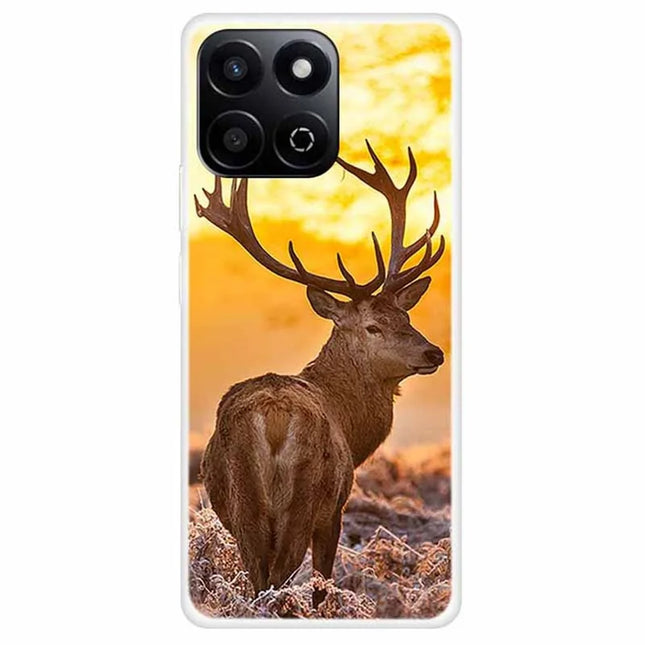 TPU Phone Case For Honor Play 60 Plus 5G  /  200 Smart 5G  /  Play 9T  /  X7c 4G Pattern Printing Soft Protective Cover - Elk