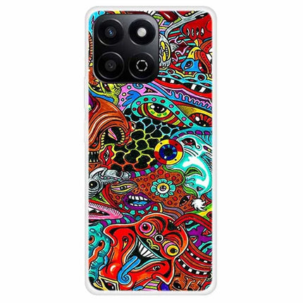 TPU Phone Case For Honor Play 60 Plus 5G  /  200 Smart 5G  /  Play 9T  /  X7c 4G Pattern Printing Soft Protective Cover - Colorful Pattern