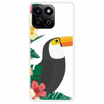 TPU Phone Case For Honor Play 60 Plus 5G  /  200 Smart 5G  /  Play 9T  /  X7c 4G Pattern Printing Soft Protective Cover - Leaves with Birds