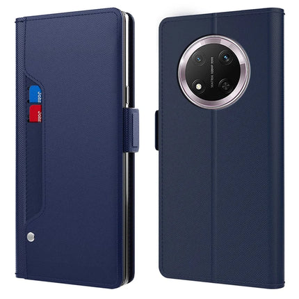Phone Case For Honor Magic7 Lite 5G / X9c 5G / X60 Pro 5G Stand PU Leather Cover Card Holder Mirror - Blue