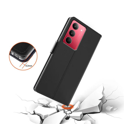 For Realme 14x 5G / V60 Pro Case Stand PU Leather Phone Cover Card Holder Mirror