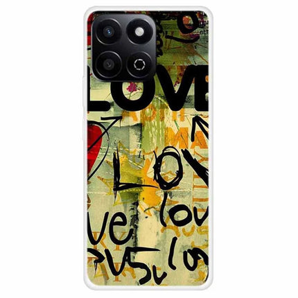 TPU Case For Honor Play 60 Plus 5G  /  200 Smart 5G  /  Play 9T  /  X7c 4G Pattern Printed Shockproof Phone Cover - Love