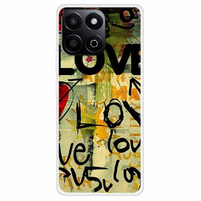 TPU Case For Honor Play 60 Plus 5G  /  200 Smart 5G  /  Play 9T  /  X7c 4G Pattern Printed Shockproof Phone Cover - Love