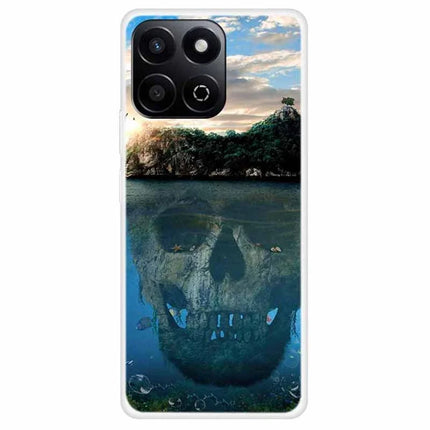 TPU Case For Honor Play 60 Plus 5G  /  200 Smart 5G  /  Play 9T  /  X7c 4G Pattern Printed Shockproof Phone Cover - Skull Mountain