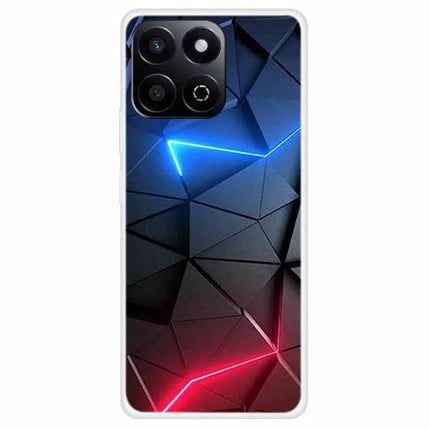 TPU Case For Honor Play 60 Plus 5G  /  200 Smart 5G  /  Play 9T  /  X7c 4G Pattern Printed Shockproof Phone Cover - Red + Blue