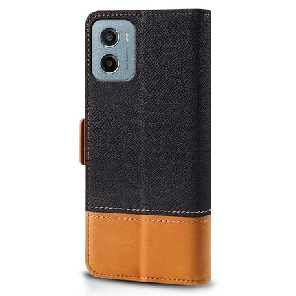 For Motorola Moto E15 4G / G05 4G Case Color Splicing PU Leather Wallet Phone Cover