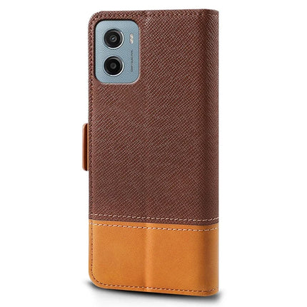 For Motorola Moto E15 4G / G05 4G Case Color Splicing PU Leather Wallet Phone Cover