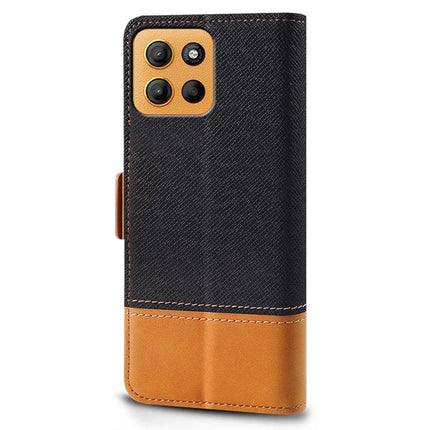 For Motorola Moto G15 4G Case Color Splicing PU Leather Wallet Phone Cover