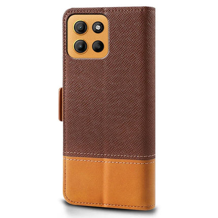 For Motorola Moto G15 4G Case Color Splicing PU Leather Wallet Phone Cover