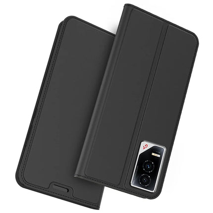 For Honor GT Case PU Leather Phone Cover with Card Holder Stand Magnetic Closure - Black