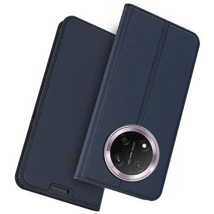 Leather Phone Case for Honor Magic7 Lite 5G / X9c 5G / X60 Pro 5G Card Holder Stand Magnetic Closure Mobile Cover - Blue