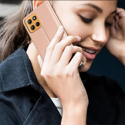 For Motorola Moto G15 4G Case PU Leather Phone Cover with Card Holder Stand Magnetic Closure