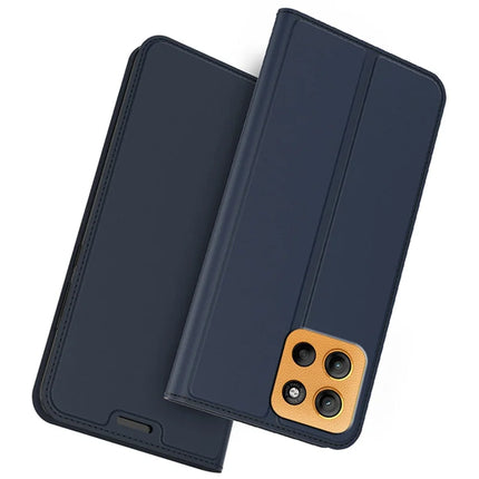 For Motorola Moto G15 4G Case PU Leather Phone Cover with Card Holder Stand Magnetic Closure - Blue