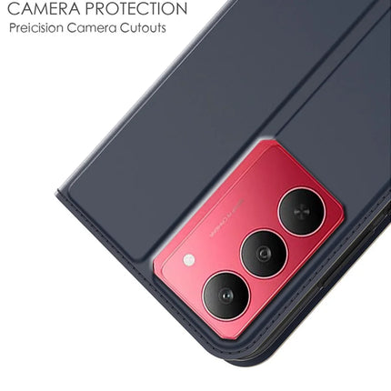 For Realme 14x 5G / V60 Pro Case PU Leather Phone Cover with Card Holder Stand Magnetic Closure