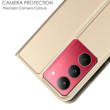 For Realme 14x 5G / V60 Pro Case PU Leather Phone Cover with Card Holder Stand Magnetic Closure