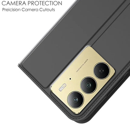 For Realme C75 Case PU Leather Phone Cover with Card Holder Stand Magnetic Closure