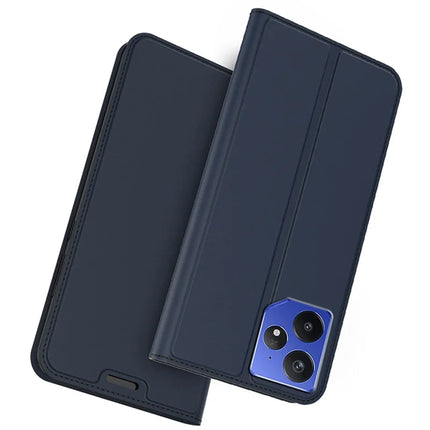 For Realme Neo7 5G Case PU Leather Phone Cover with Card Holder Stand Magnetic Closure - Blue