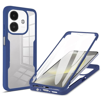Clear Phone Case For Oppo A3x 5G  /  4G  /  A3 5G  /  4G  /  A40 4G  /  A40M 4G Acrylic + TPU Cover with PET Screen Film - Blue