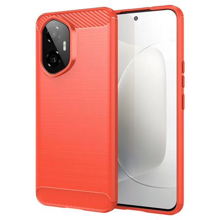 For Honor 300 Case Carbon Fiber Texture Brushed Phone Back Cover - Red