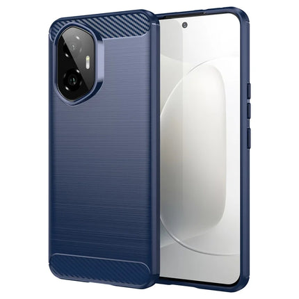 For Honor 300 Case Carbon Fiber Texture Brushed Phone Back Cover - Blue