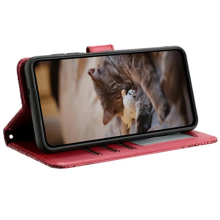 For Samsung Galaxy A56 5G  /  A36 5G Case with Wrist Strap Leather Phone Cover Wall Cats Pattern