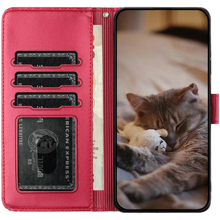 For Samsung Galaxy A56 5G  /  A36 5G Case with Wrist Strap Leather Phone Cover Wall Cats Pattern