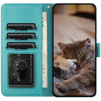 For Samsung Galaxy A56 5G  /  A36 5G Case with Wrist Strap Leather Phone Cover Wall Cats Pattern