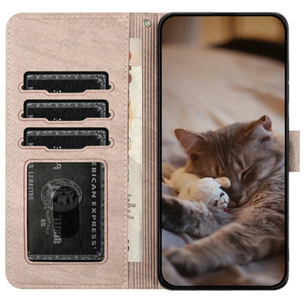 For Samsung Galaxy A56 5G  /  A36 5G Case with Wrist Strap Leather Phone Cover Wall Cats Pattern