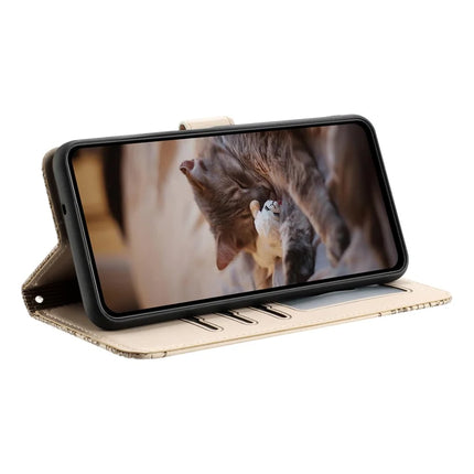 For Samsung Galaxy A26 5G Case with Wrist Strap Leather Phone Cover Wall Cats Pattern