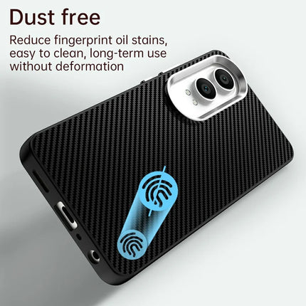 For OnePlus Nord CE4 Lite 5G / Oppo K12x 5G (China) Case Hybrid Phone Back Cover Carbon Fiber Texture