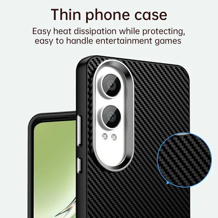 For OnePlus Nord CE4 Lite 5G / Oppo K12x 5G (China) Case Hybrid Phone Back Cover Carbon Fiber Texture