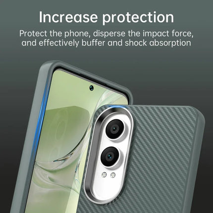 For OnePlus Nord CE4 Lite 5G / Oppo K12x 5G (China) Case Hybrid Phone Back Cover Carbon Fiber Texture