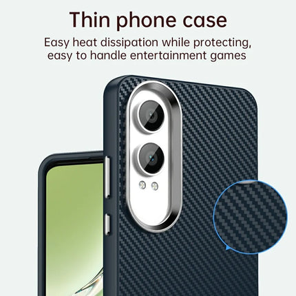 For OnePlus Nord CE4 Lite 5G / Oppo K12x 5G (China) Case Hybrid Phone Back Cover Carbon Fiber Texture
