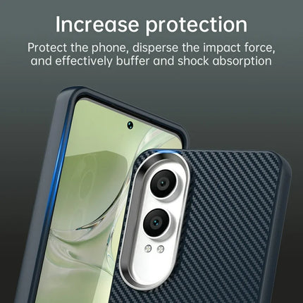 For OnePlus Nord CE4 Lite 5G / Oppo K12x 5G (China) Case Hybrid Phone Back Cover Carbon Fiber Texture