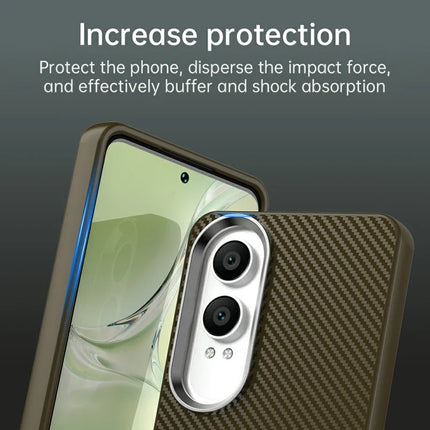 For OnePlus Nord CE4 Lite 5G / Oppo K12x 5G (China) Case Hybrid Phone Back Cover Carbon Fiber Texture
