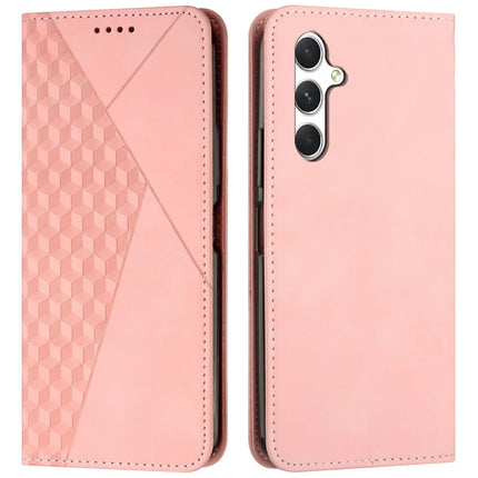 For Samsung Galaxy A36 5G Phone Cover Imprinted PU Leather Wallet Stand Case - Rose Gold