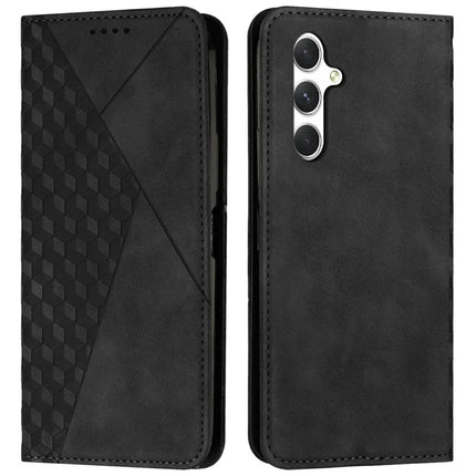 For Samsung Galaxy A36 5G Phone Cover Imprinted PU Leather Wallet Stand Case - Black