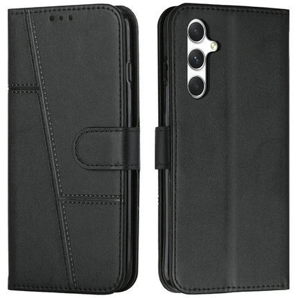 For Samsung Galaxy A36 5G Phone Case Leather Stand Protective Cover - Black