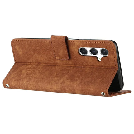 For Samsung Galaxy A36 5G Case Imprinted Lines Leather Phone Cover Folding Stand