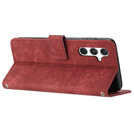 For Samsung Galaxy A36 5G Case Imprinted Lines Leather Phone Cover Folding Stand