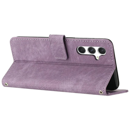For Samsung Galaxy A36 5G Case Imprinted Lines Leather Phone Cover Folding Stand