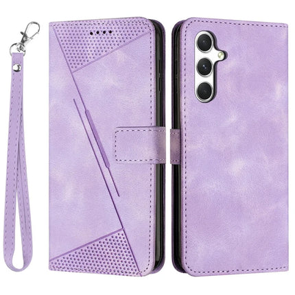 For Samsung Galaxy A36 5G Case Handbag Imprinted Triangle Leather Phone Cover - Purple